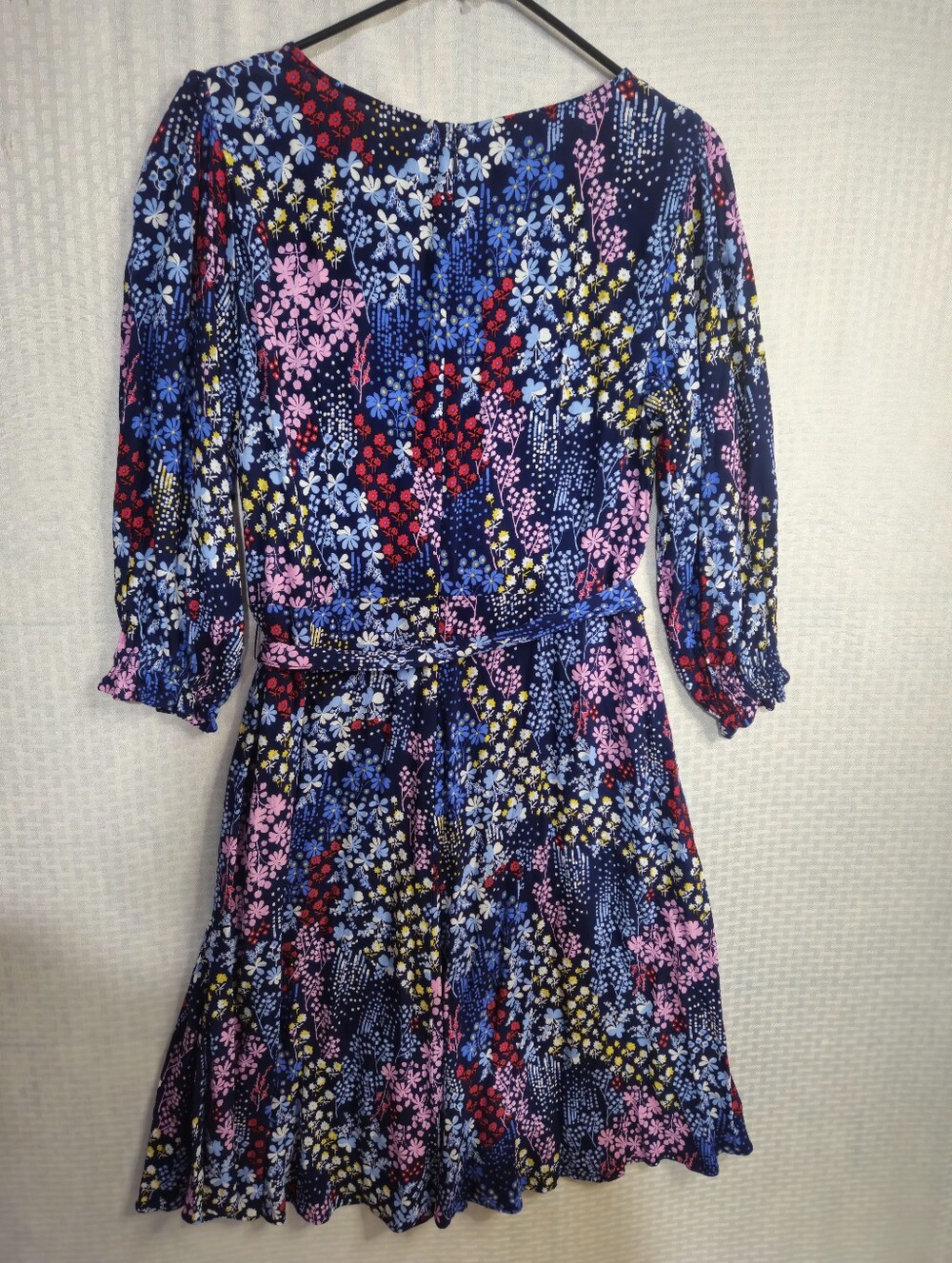 Talbots Navy Floral Button-Front Midi Dress Size 12p - Picture 3 of 13